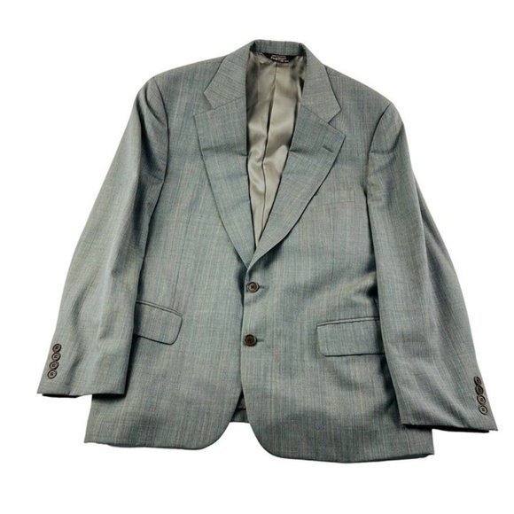 Paul Stuart Brown Blue & Orange Check 2 Button/Vent Full Suit Size 43R 38X26 - Picture 5 of 12